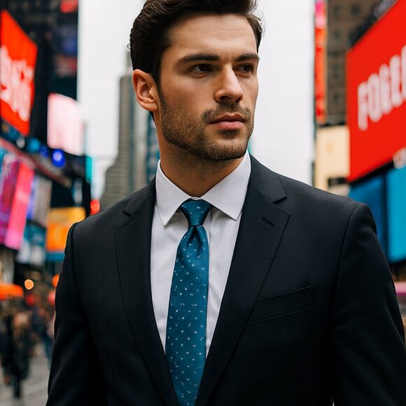 Men's Calvin Klein Tie Green White Speckled Silk formal Casual - Picture 1 of 3